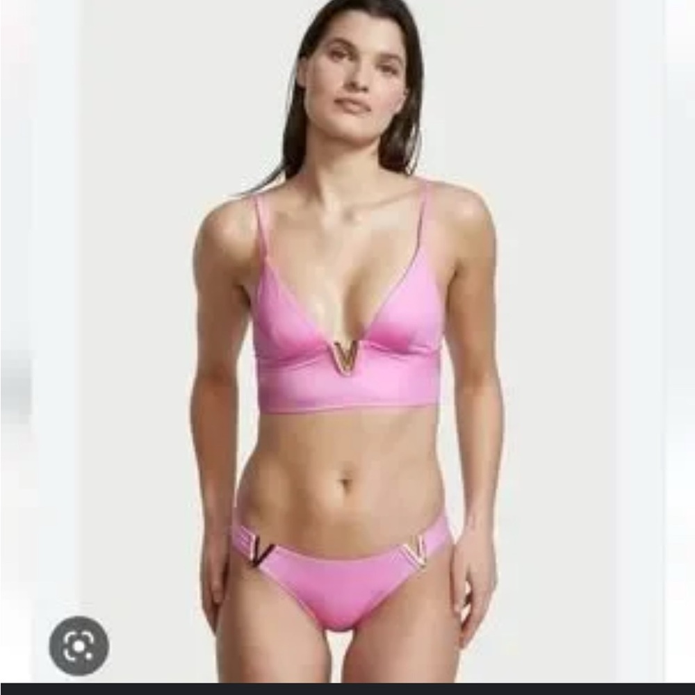 Pink Bikini Set with V Detail